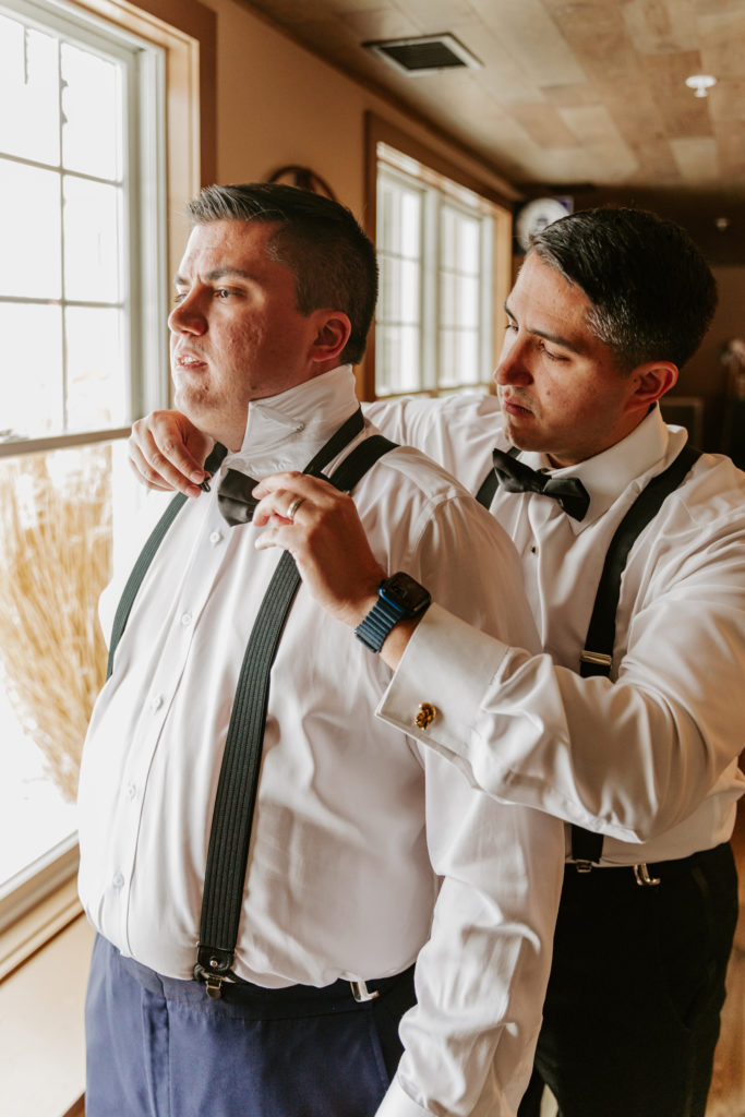 Camo carhartt suspenders, groom, husband, tears, wedding